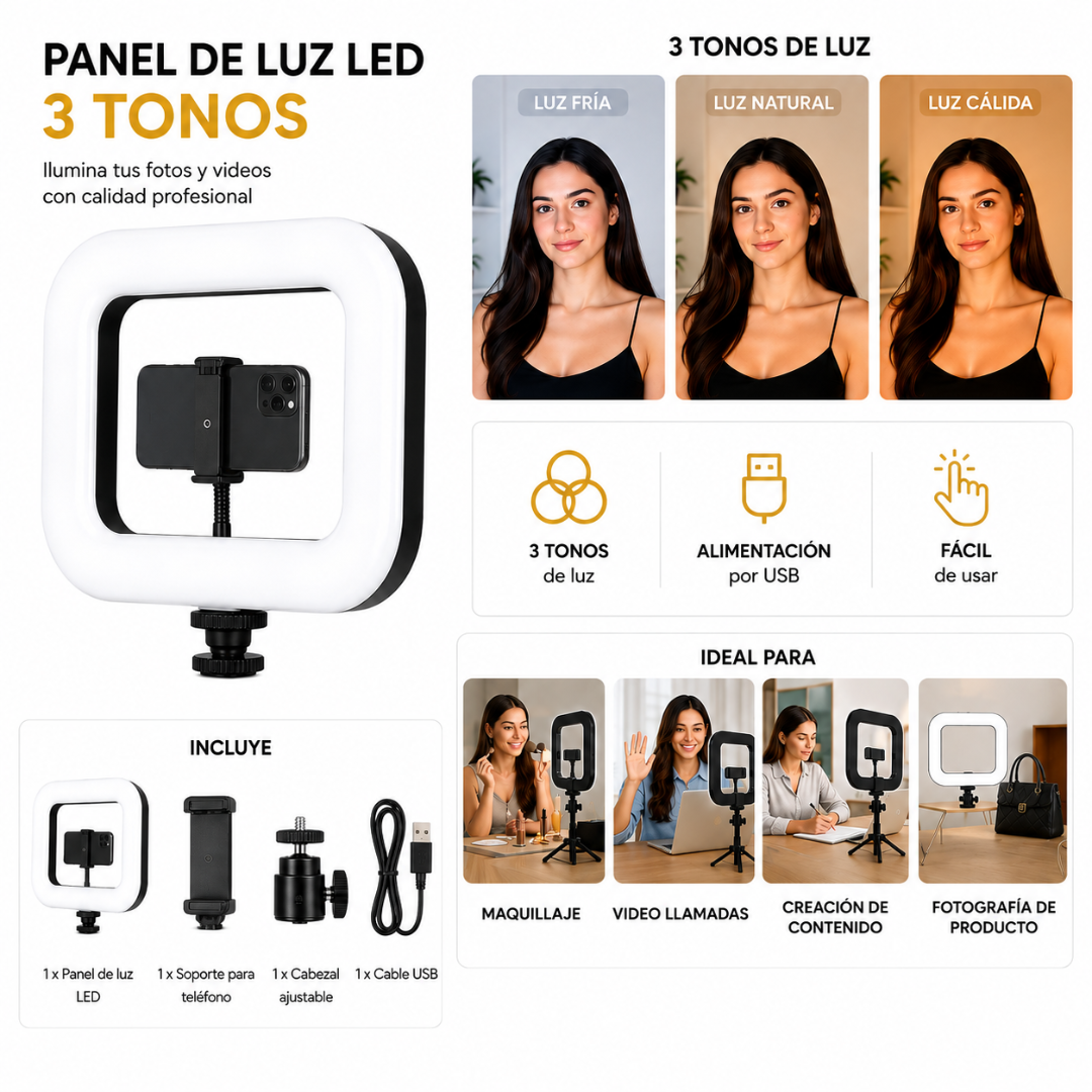 Panel de luz tres tonos 30cm