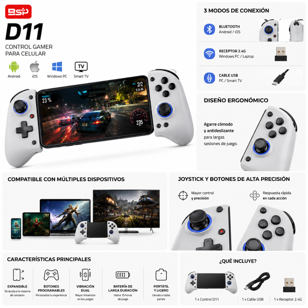 Control gamer para celular