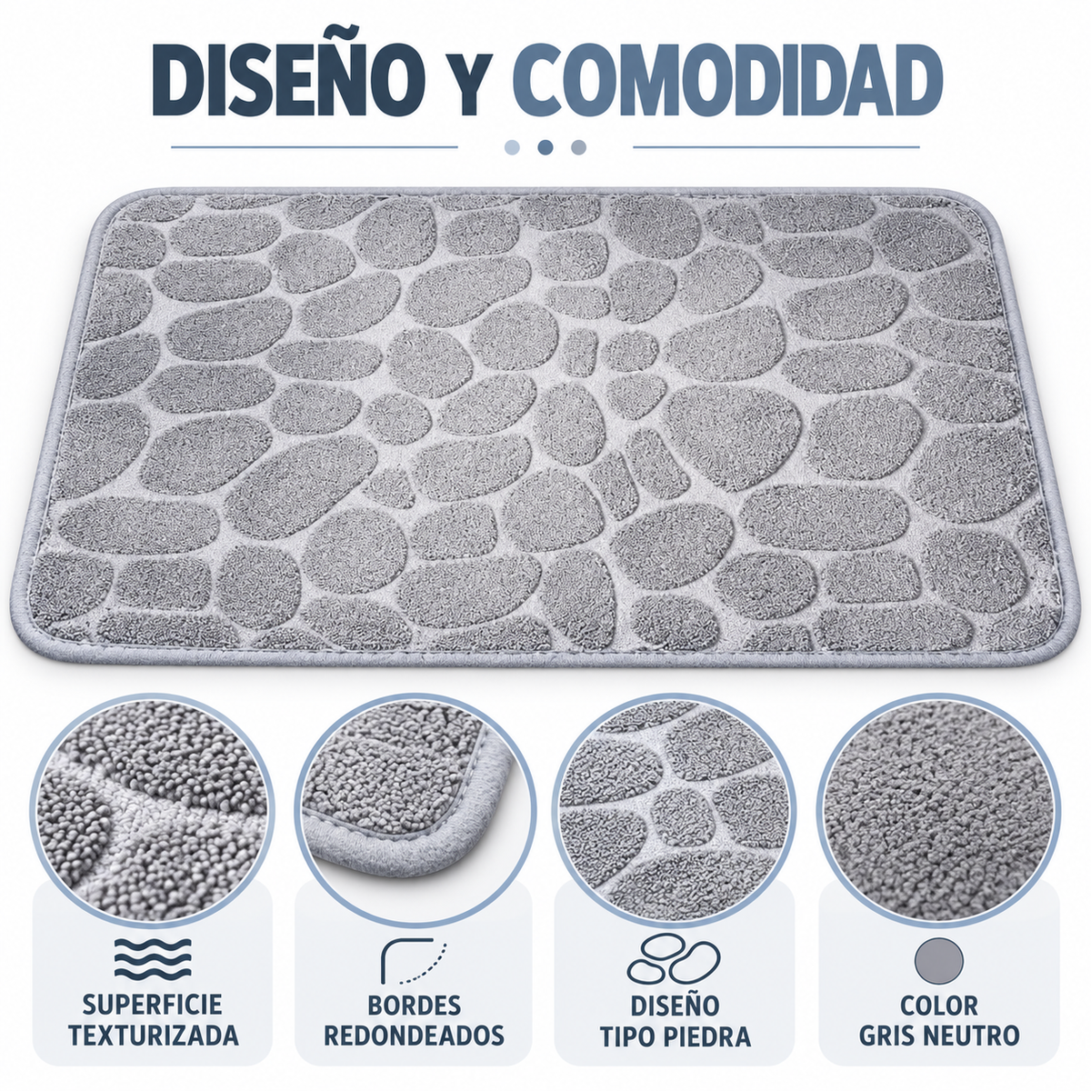 Tapete de Baño Gris