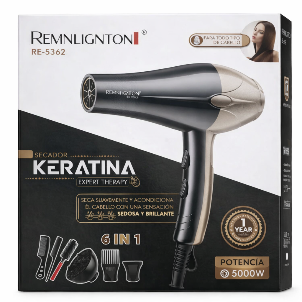 Secador Remnlington 5000w Keratina 6 En 1