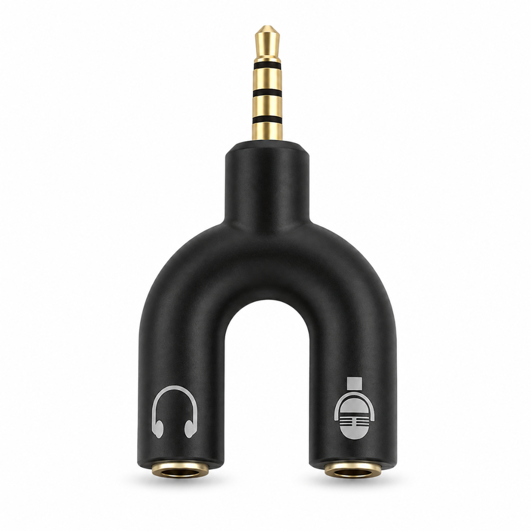 Adaptador divisor de audio y micrófono 3.5 mm
