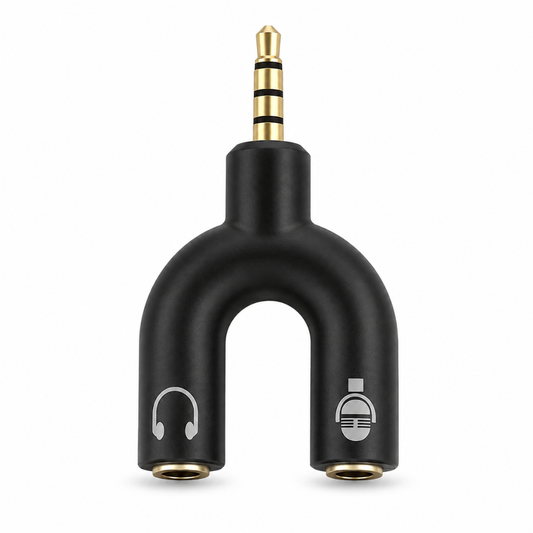 Adaptador divisor de audio y micrófono 3.5 mm