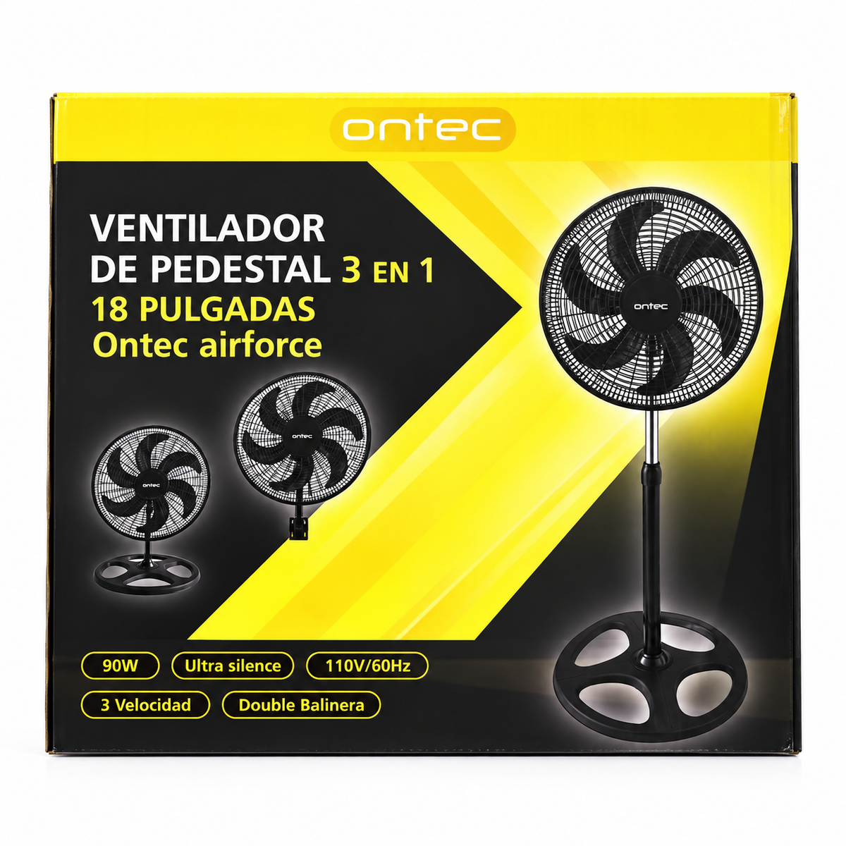 Ventilador 3 En 1 18 Pulgadas Ventilador Pedestal 3 Velocidades