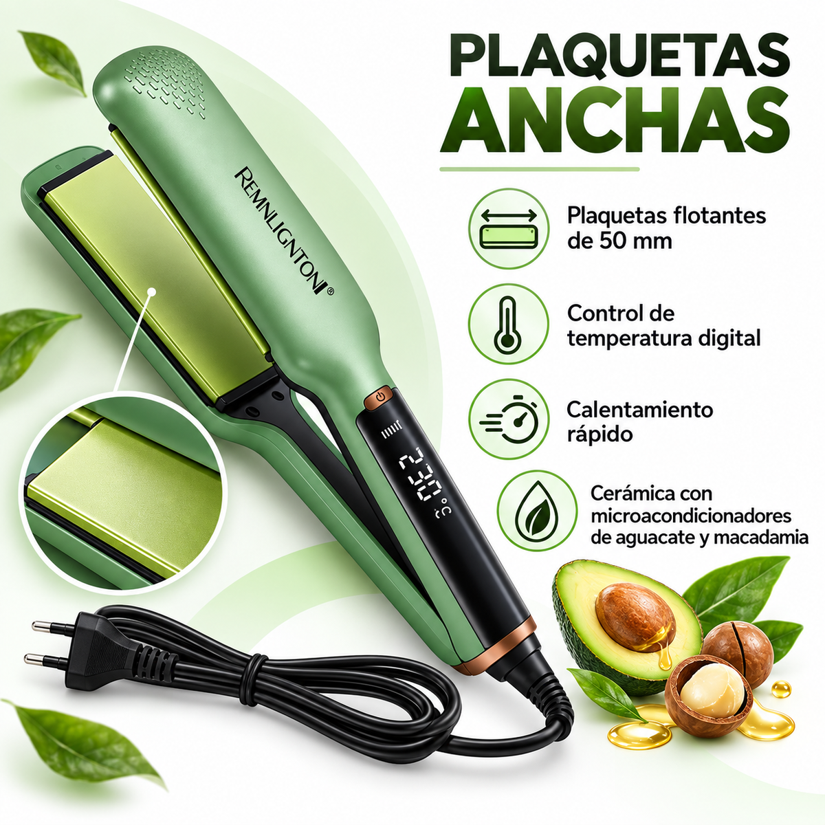 Plancha Remnlignton Plaqueta ancha genérica aguacate