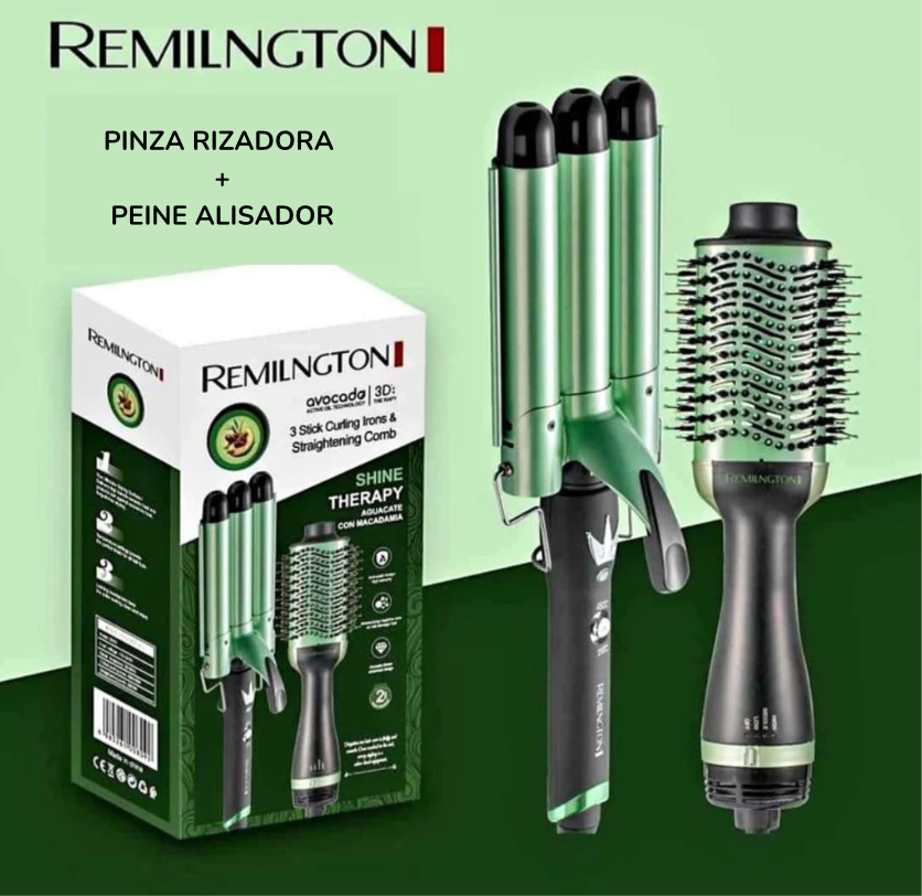 Combo Cepillo Secador y Rizador Ondas De Sirena Aguacate
