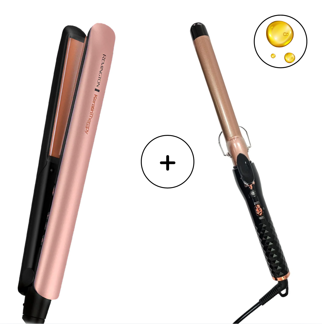 Combo Plancha Y Pinza Encrespadora Keratina Remnlignton Genérico