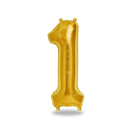 Globo Numero 1 Metalizado Dorado 40 Pulgadas