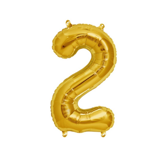 Globo Numero 2 Metalizado Dorado 40 Pulgadas