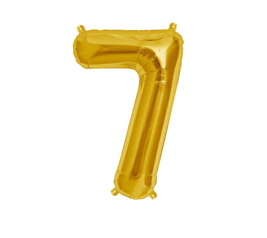 Globo Numero 7 Metalizado Dorado 40 Pulgadas
