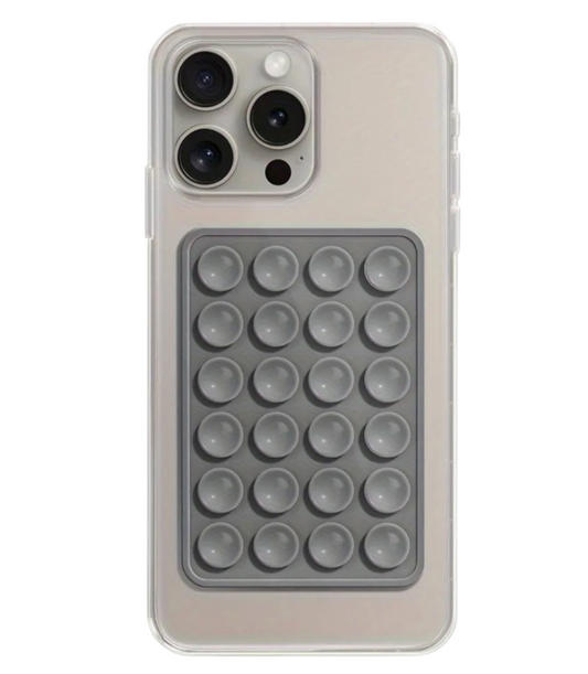 Soporte Celular Chupitos De Succión Silicona Gris