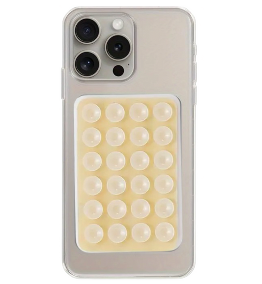 Soporte Celular Chupitos De Succión Silicona Beige