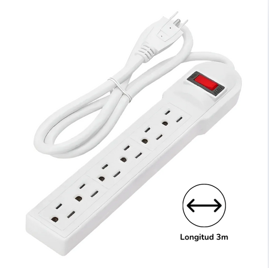 Regleta Electrica Multitoma 5 Metros