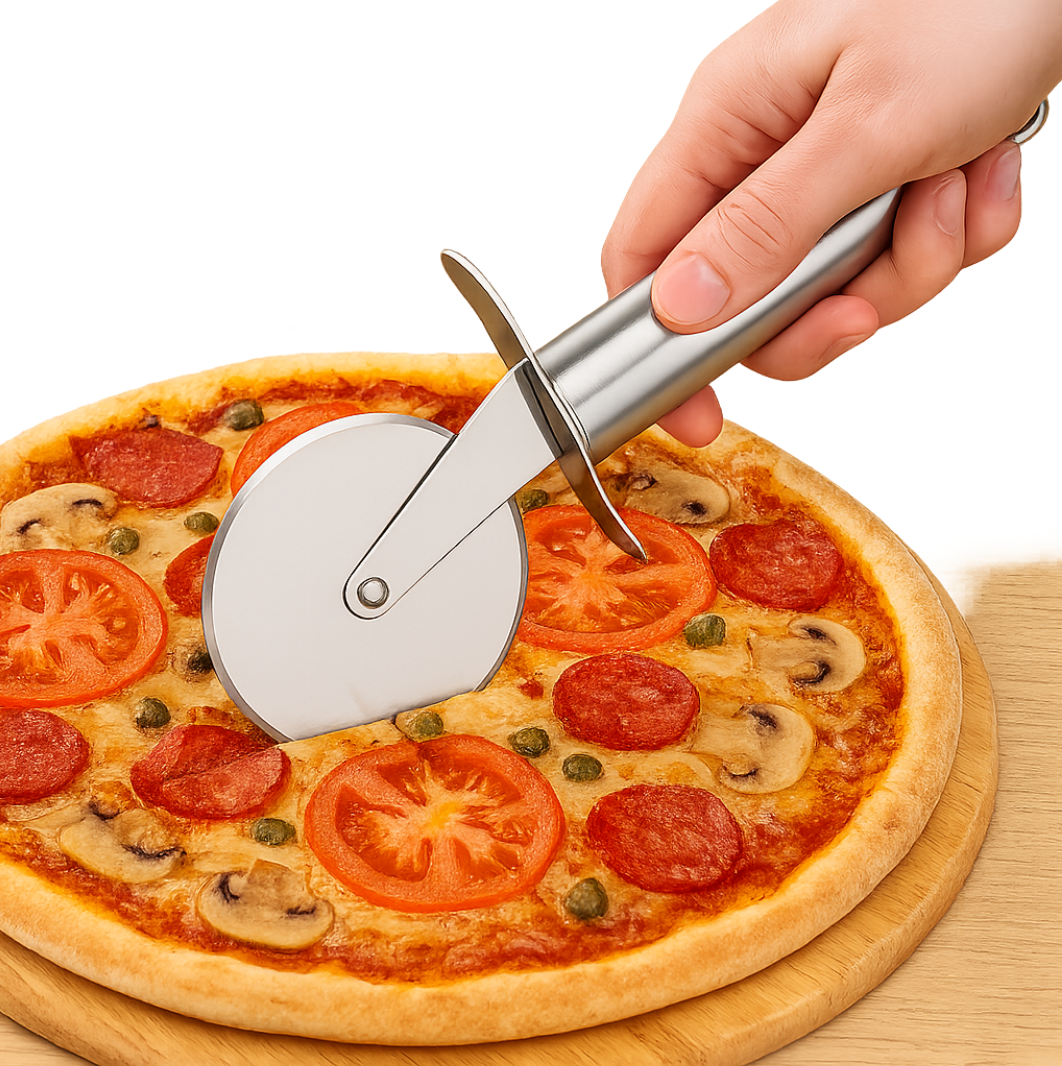 Cortador De Pizza Rodillo Acero Inoxidable
