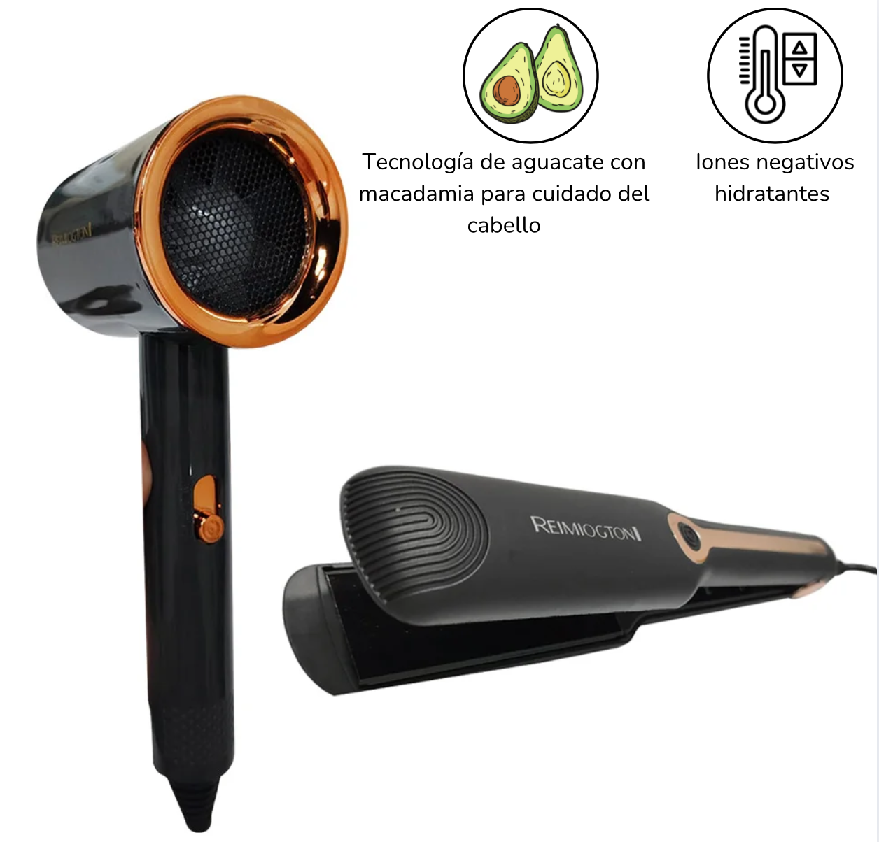 Kit Plancha y Secador de Cabello Remiogton Genérico