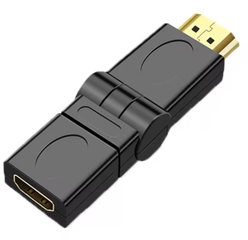 Adaptador Codo Hdmi Flexible Negro Extensor Macho A Hembra Conector