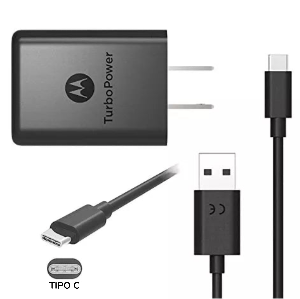 Cargador Completo Motorola Cable + Cubo 67w Turbo Power Genérico