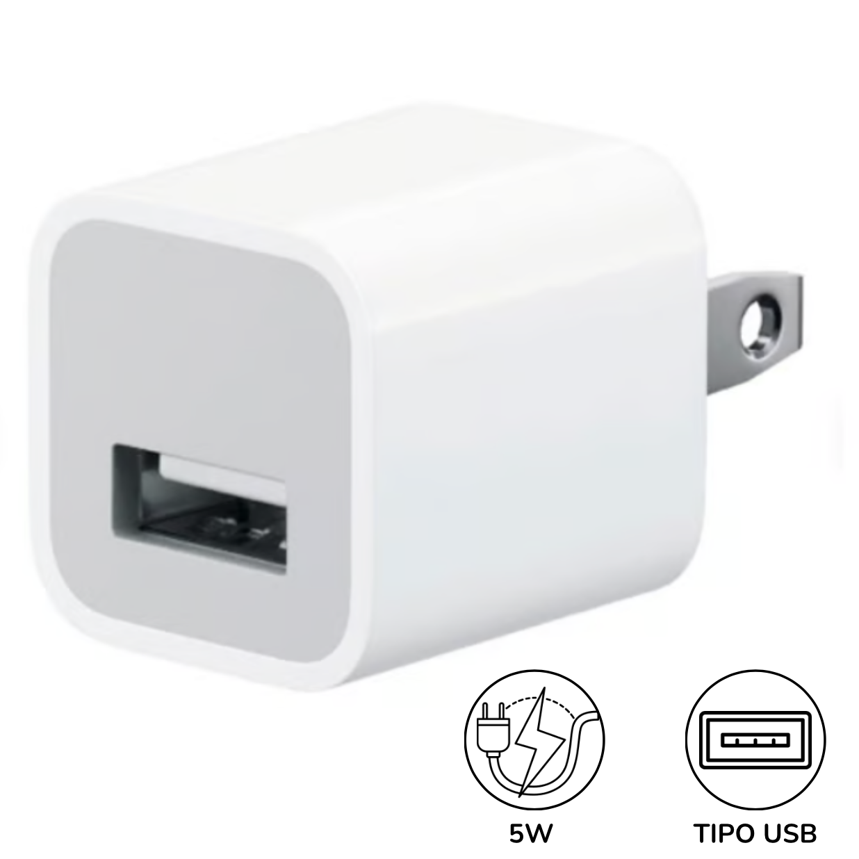 Cubo Adaptador Carga Iphone 5w Tipo Usb Genérico