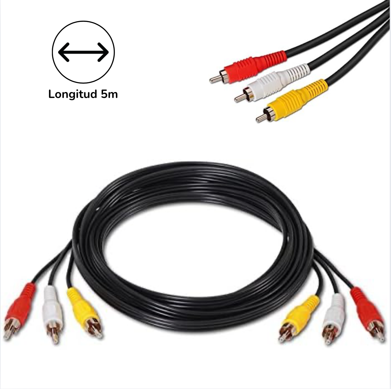 Cable Auxiliar De Audio 3 A 3 - 5m