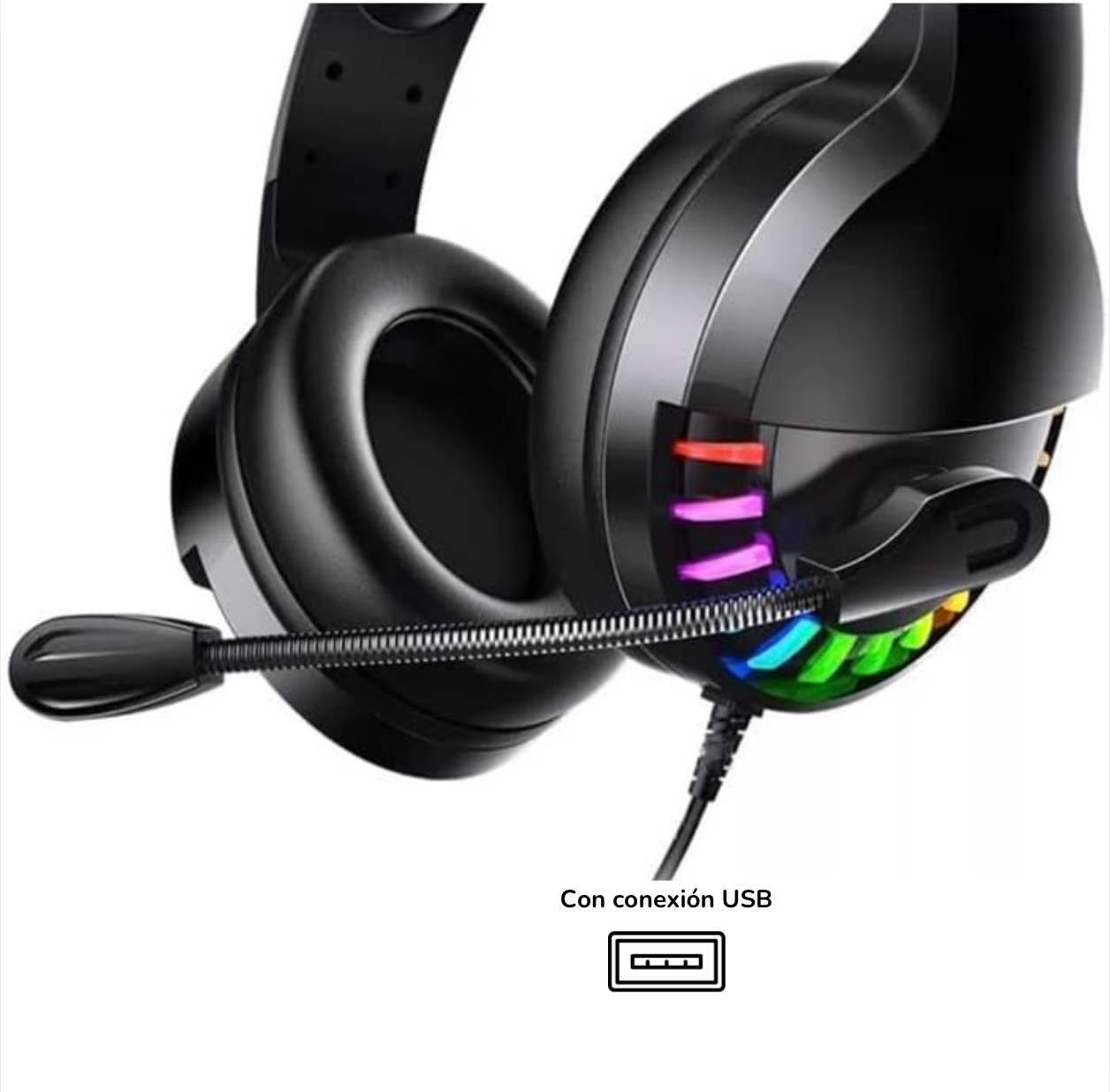 Audífono Diadema Micrófono Clásico con conexión Usb