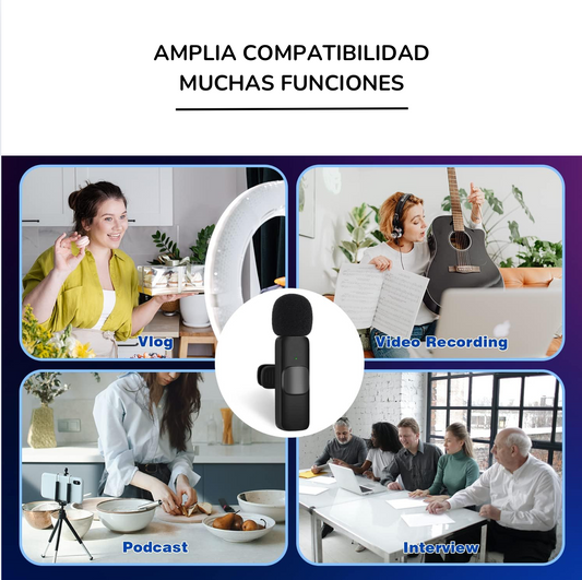 Microfono Inalámbrico De Solapa Para Dispositivo Tipo C Y Lighting