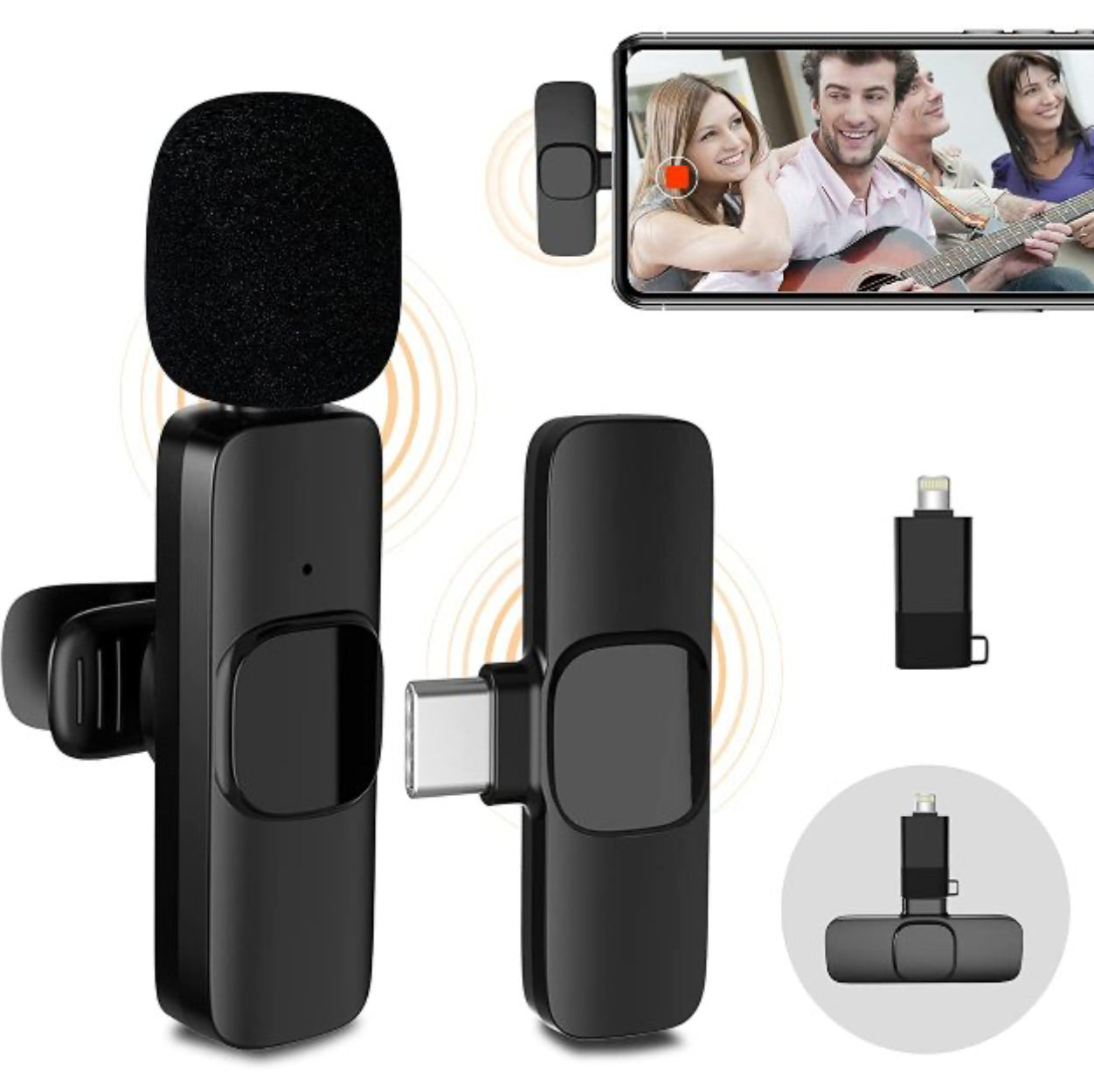 Microfono Inalámbrico De Solapa Para Dispositivo Tipo C Y Lighting