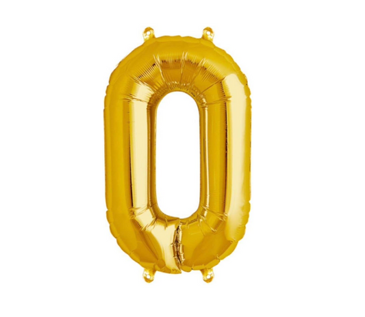 Globo Numero 0 Metalizado Dorado 40 Pulgadas