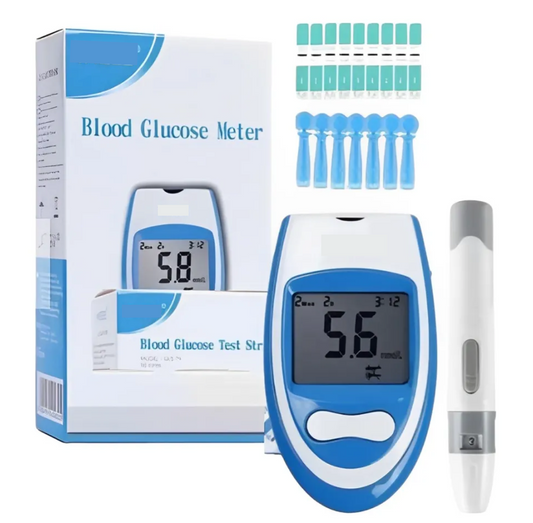 Glucómetro Digital Medidor De Glucosa En La Sangre Con Lancetas Y Tiras Reactivas