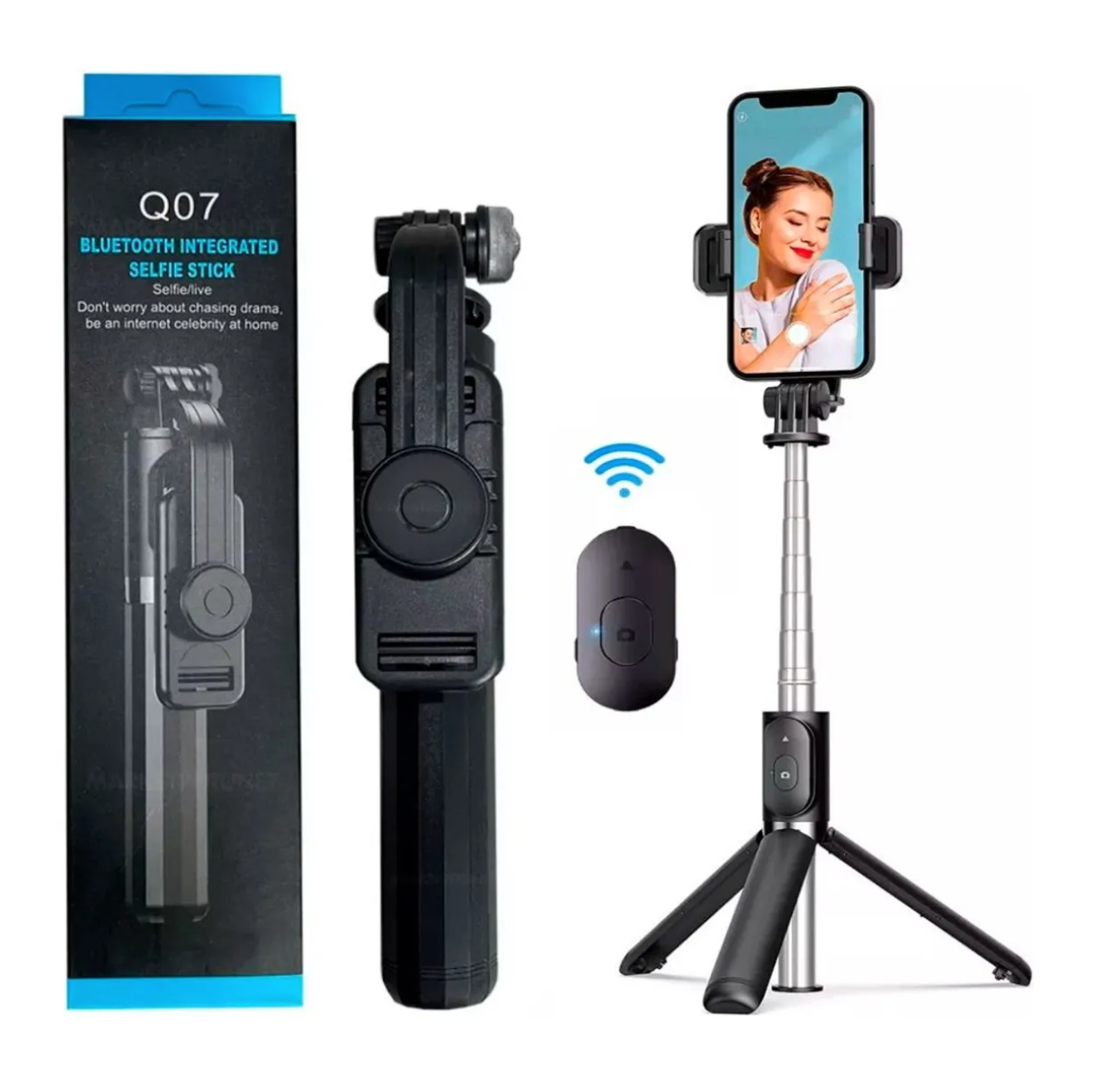 Trípode Palo Selfie Stick Con Bluetooth Control Remoto 