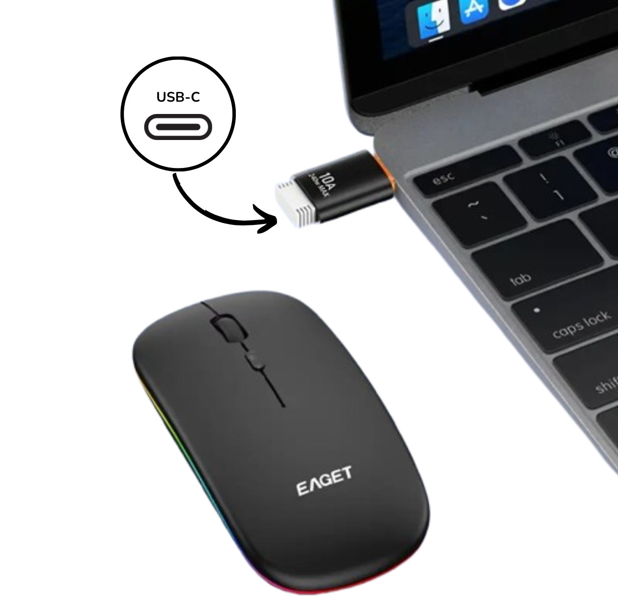 Mouse Inalámbrico Tipo C