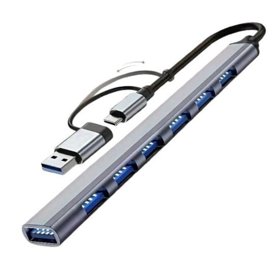Multipuerto Usb De 7 Puertos Con Conexión Usb Y Tipo C