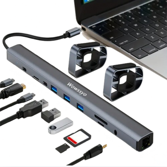 Convertidor Estación De Acoplamiento Tipo C 10 En 1 Y Soporte Computador