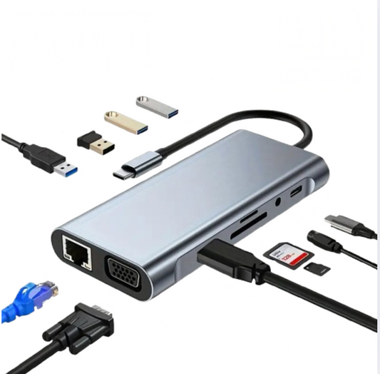 Adaptador 11 En 1 Tipo C Estación De Acoplamiento