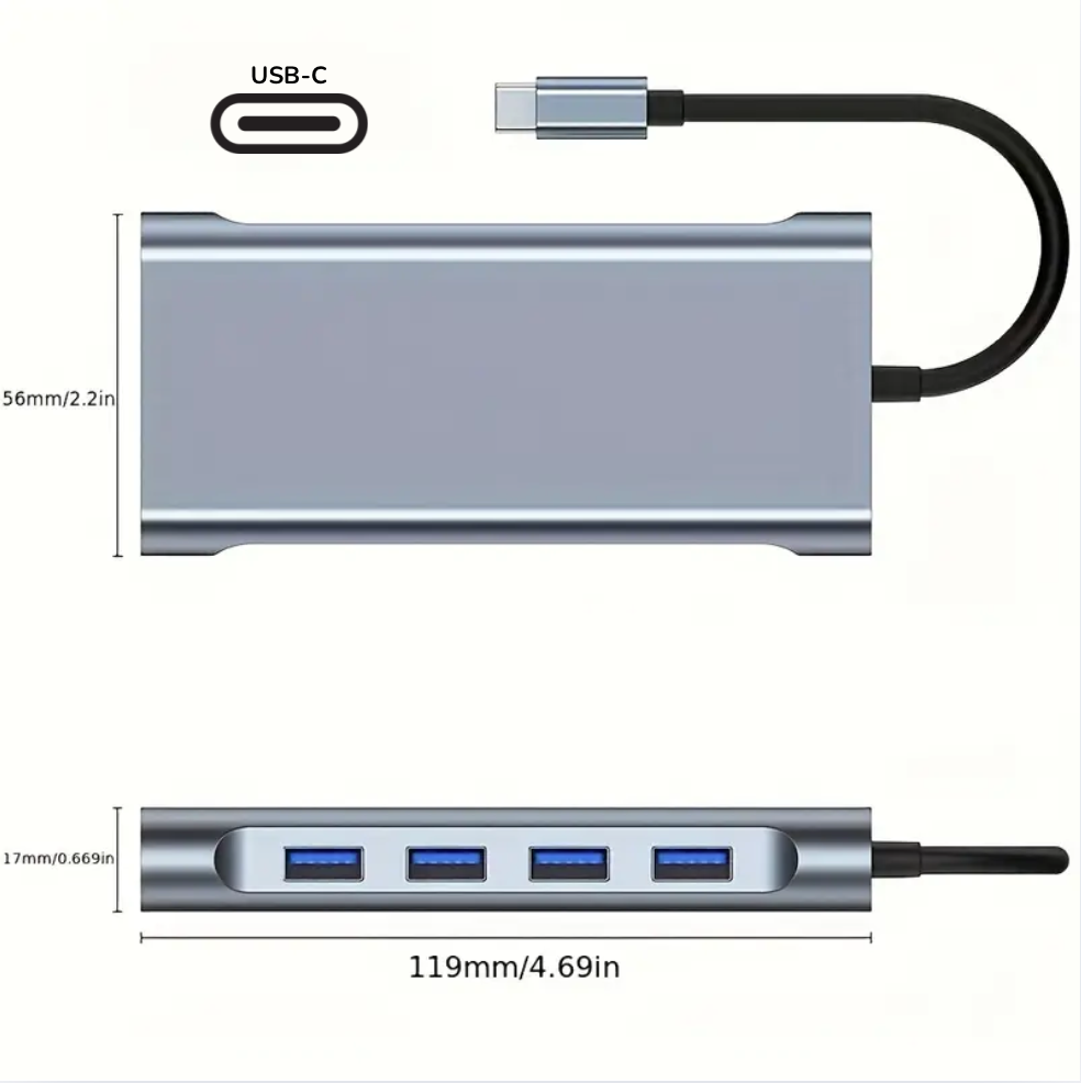 Adaptador 11 En 1 Tipo C Estación De Acoplamiento