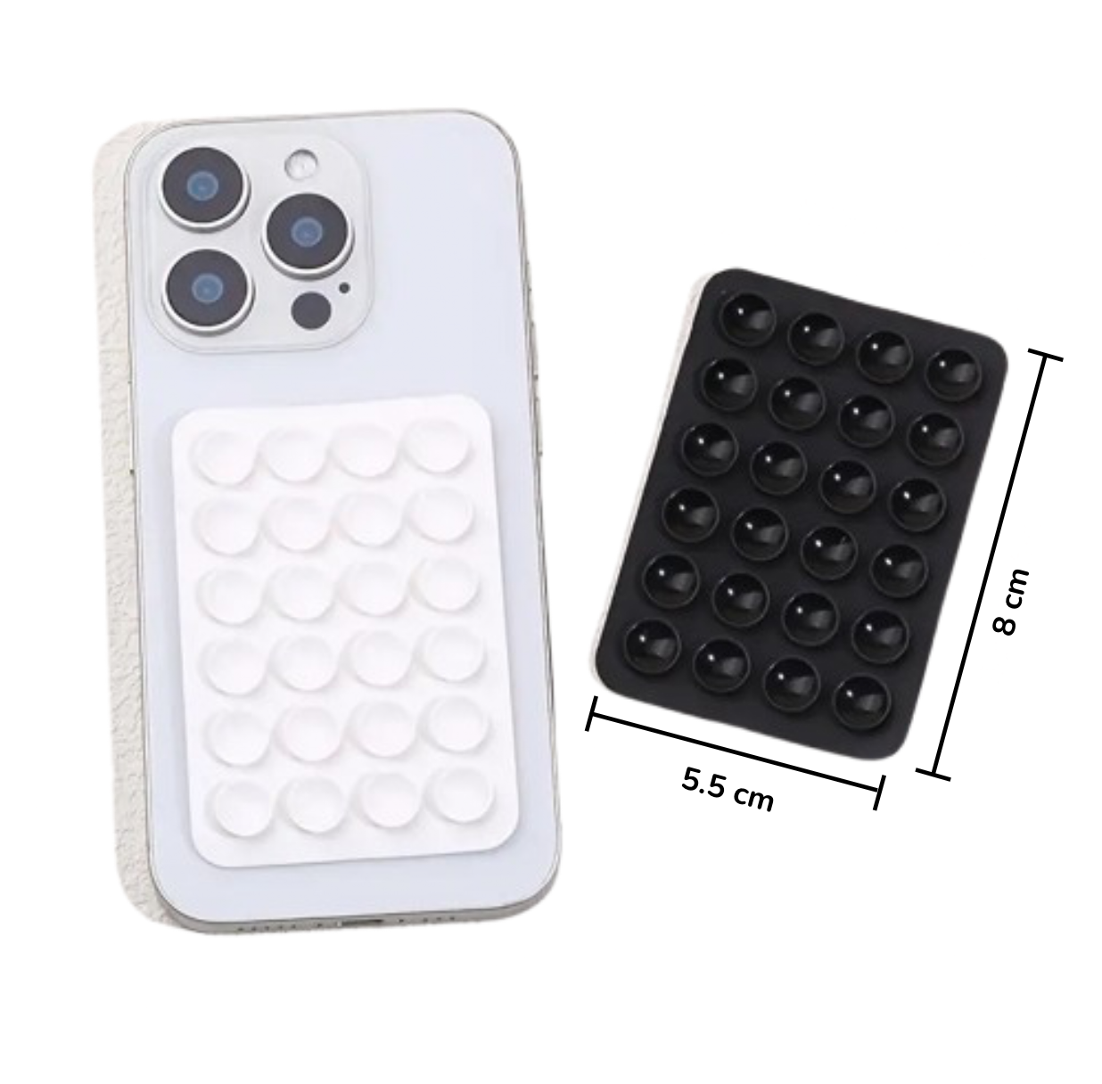 Soporte Celular Chupitos De Succión Silicona Blanco