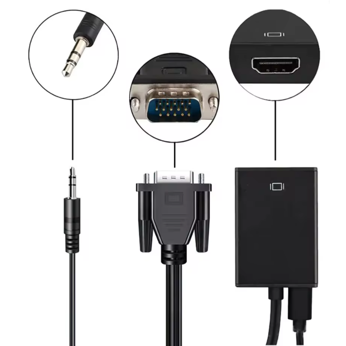 Adaptador VGA a HDMI 1080P Con Audio