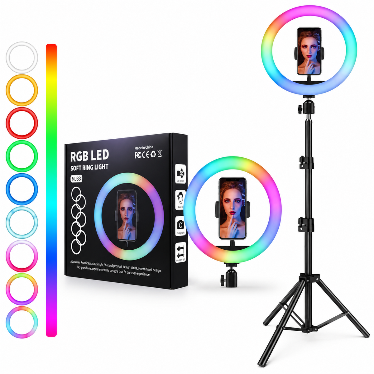 Aro Luz Rgb Led 56cm Con Trípode