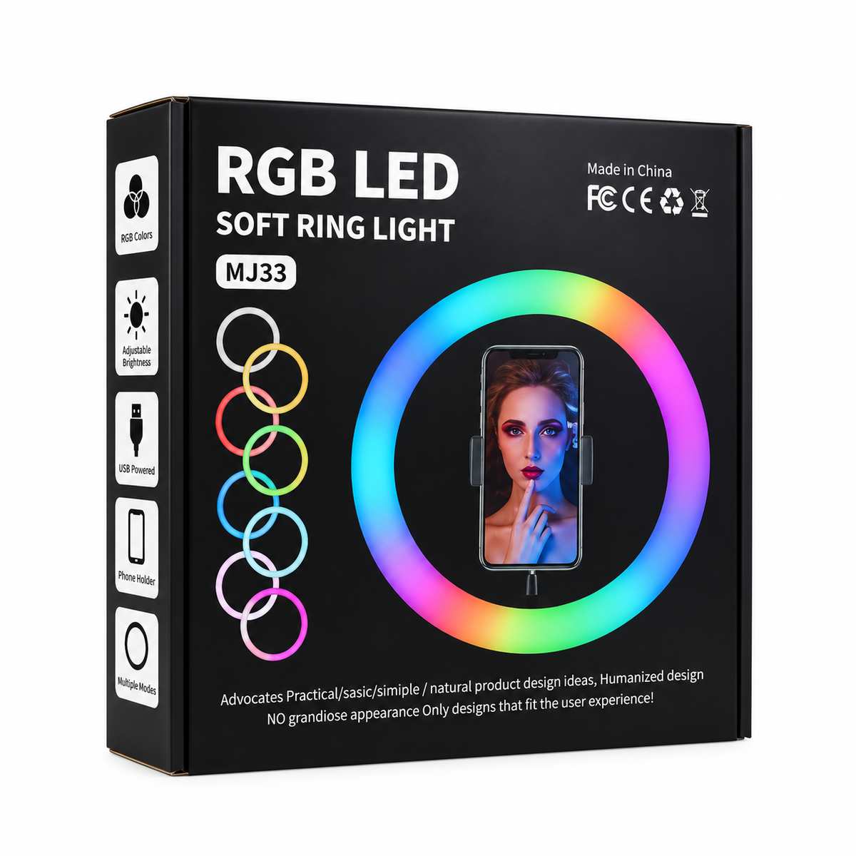Aro Luz Rgb Led 45cm Con Trípode