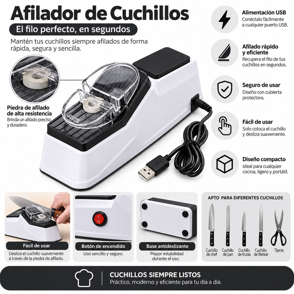 Afilador De Cuchillos Eléctrico
