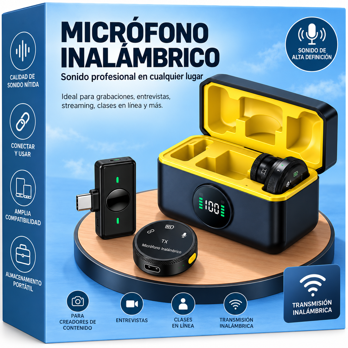 Micrófono Solapa Inalámbrico Simultáneo