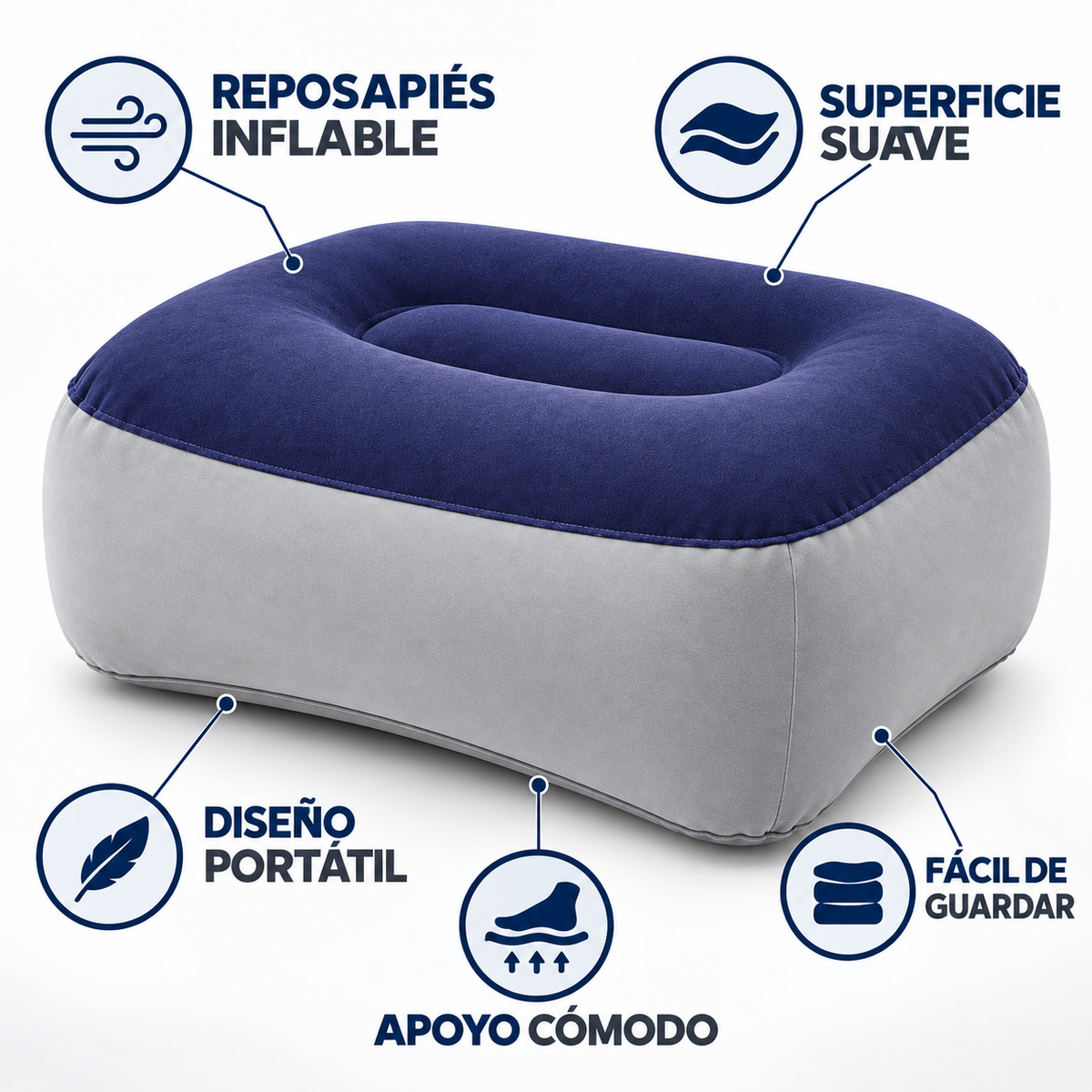 Reposapiés Inflable Cojín de Aire