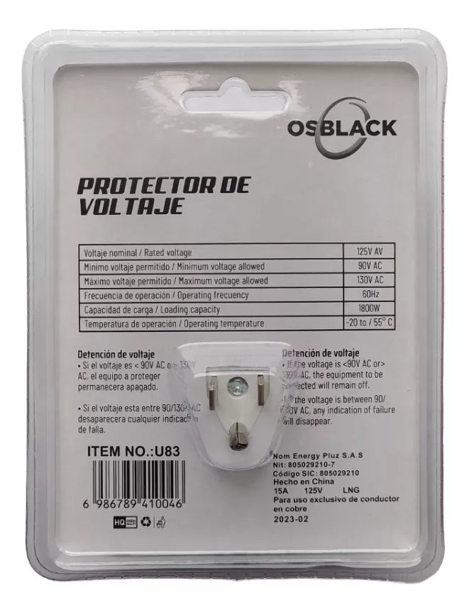 Protector de Voltaje Osblack 15A 1800W