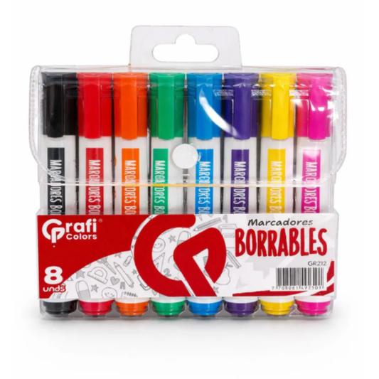 Marcadores Borrables X 8 Unidades