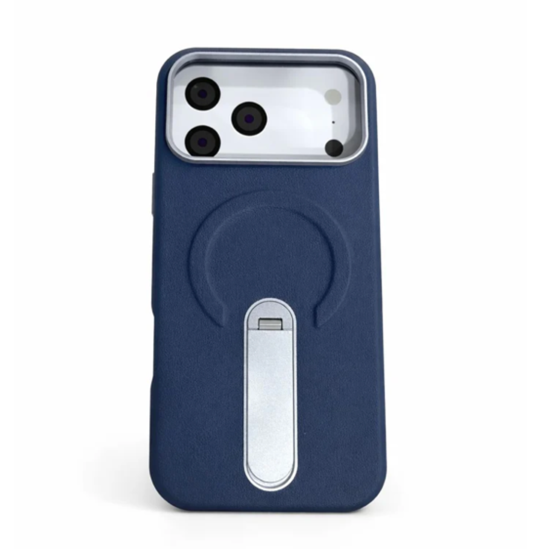 Estuche Iphone 17 Pro Max Con Soporte Giratorio Azul Oscuro