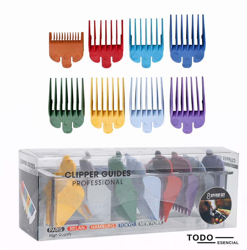 Guías Para Máquinas De Cortar Cabello Set 8 Pcs