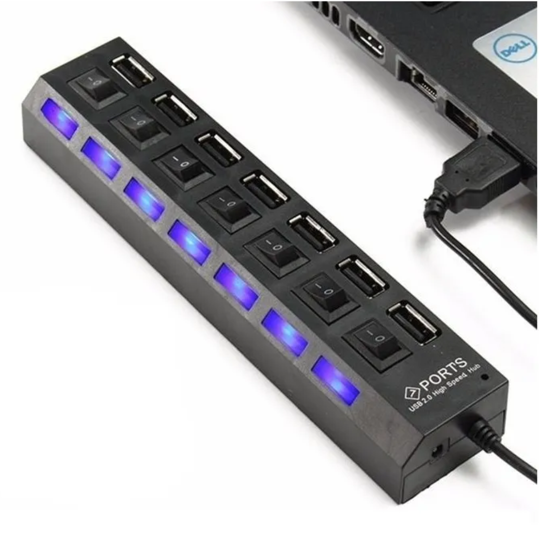 Multipuerto 2.0 De 7 Puertos Con Switches
