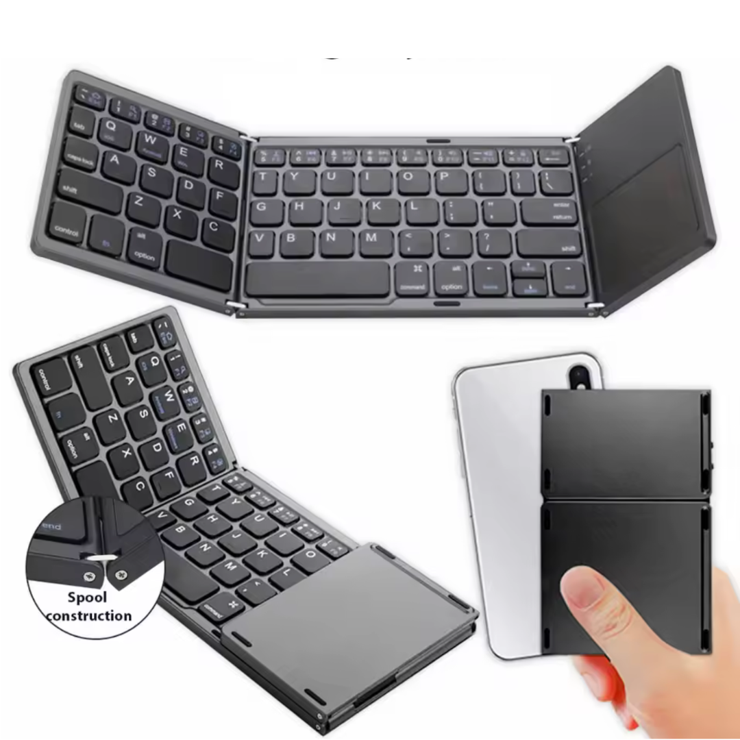 Teclado Plegable Bluetooth Inalámbrico Con Mouse Incorporado