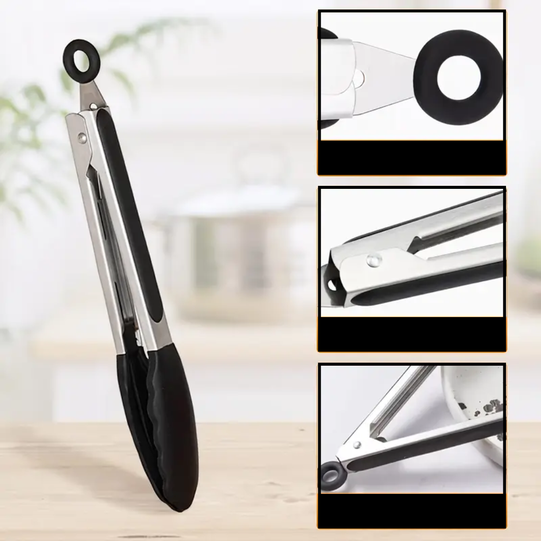 Pinzas De Cocina Acero Inoxidable Y Silicona