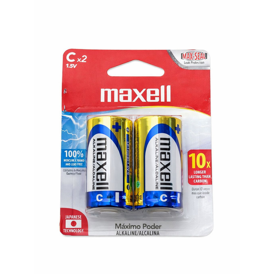 Pila Alcalina Tipo C X2 Maxell