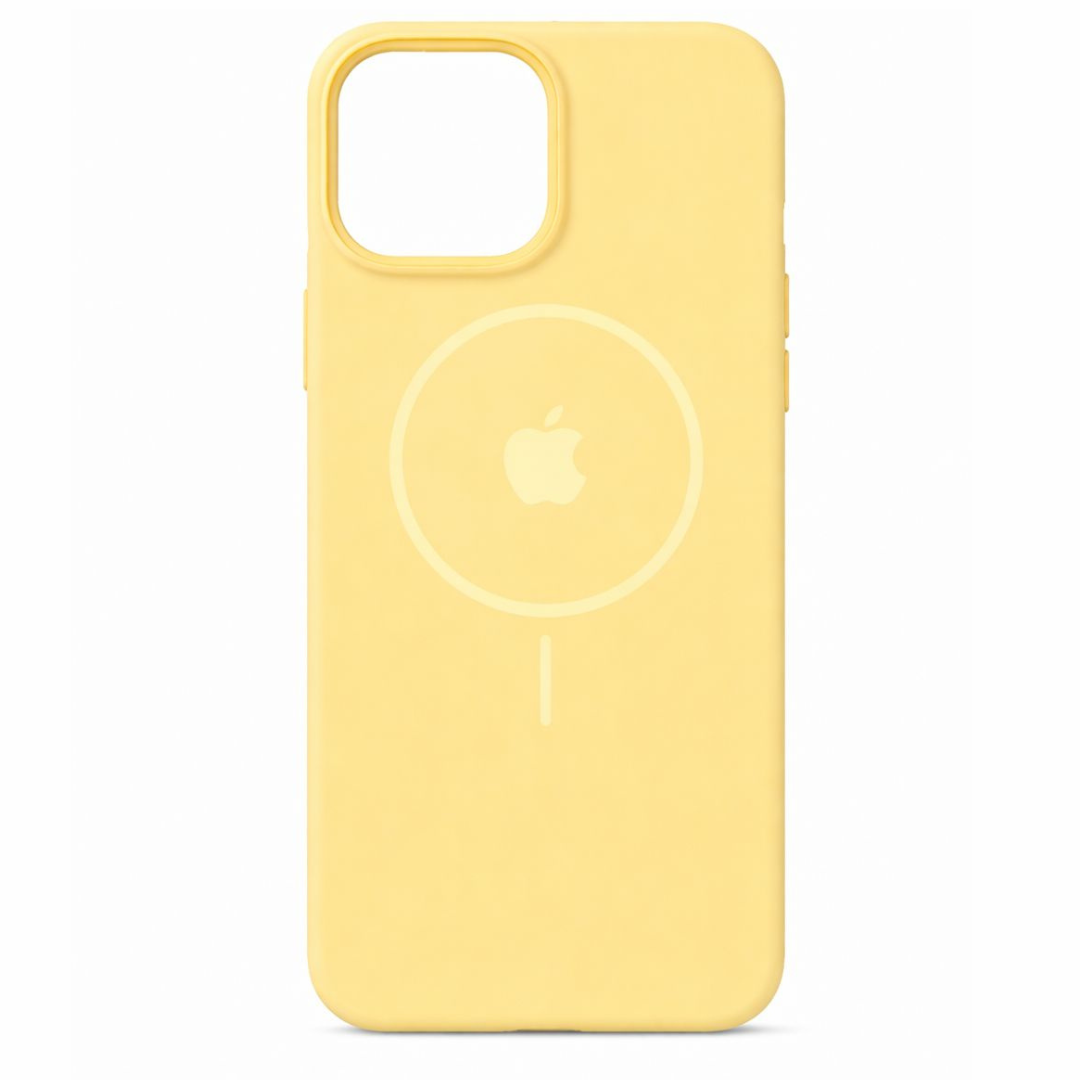 Estuche Silicona Magsafe Iphone 15 Pro Max Amarillo Pastel