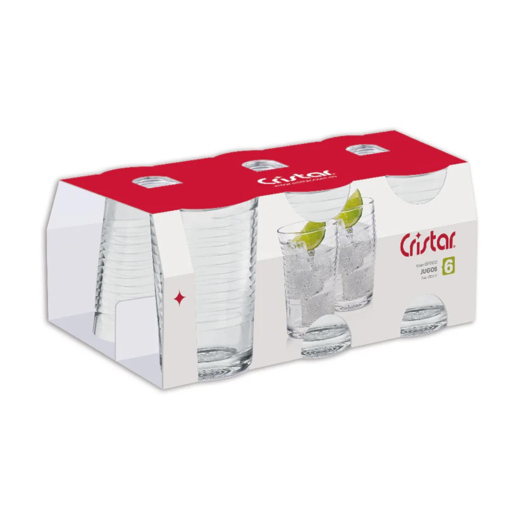 Cristar Set de Vasos de Vidrio x6 11 onzas